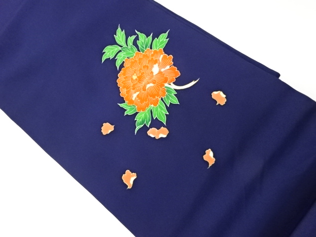 リサイクル　塩瀬金彩手描き花模様刺繍名古屋帯